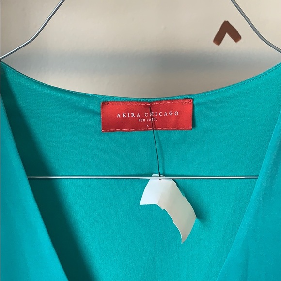 NWT Bodycon Silky Akira Mini Dress, teal - Picture 2 of 3